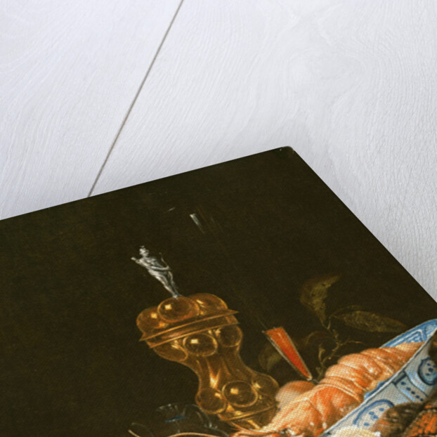 A Still Life with a Lobster in a Delft Bowl by Jurian van Streeck or Streek