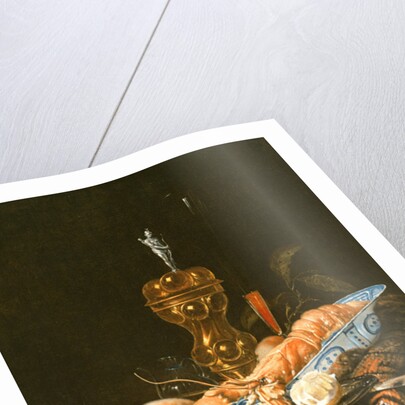 A Still Life with a Lobster in a Delft Bowl by Jurian van Streeck or Streek