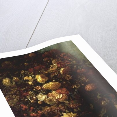 Still Life of Flowers on a Ledge with Birds Nest, 1884 by Pierre-Louis de Coninck