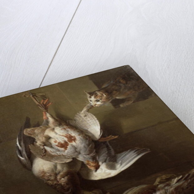 A Cat Attacking Dead Game by Alexandre-Francois Desportes