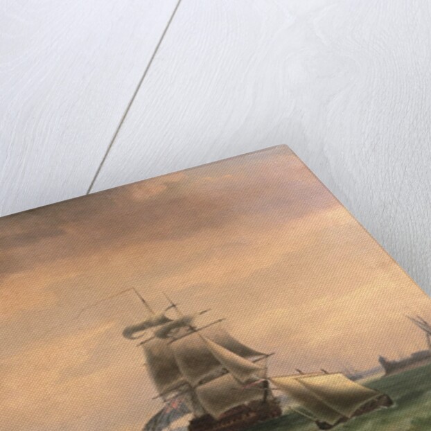 Men-O'-War and Small Craft at Portsmouth Harbour, late 18th or early 19th century by Thomas Whitcombe