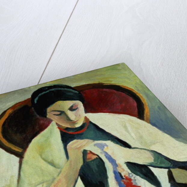 Woman Sewing by August Macke