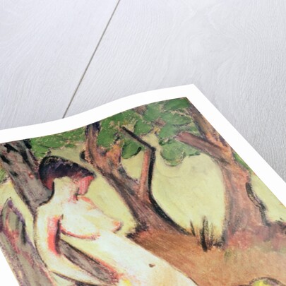 Nude Standing Against a Tree by Otto Muller or Mueller