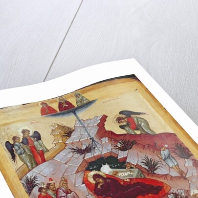 The Nativity, Russian icon, 16th century by School Russian