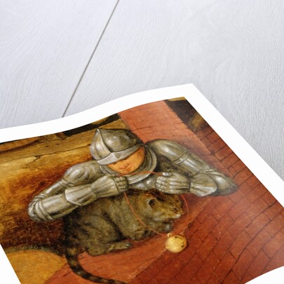 Knight putting a bell on a cat by Pieter the Younger Brueghel