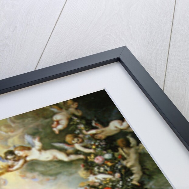 The Virgin and Child encircled by a garland of flowers held aloft by cherubs, c.1624 by Jan & Balen Hendrik van Brueghel