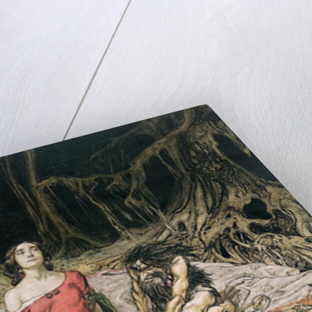 The Wooing of Grimhilde, the mother of Hagen by Arthur Rackham
