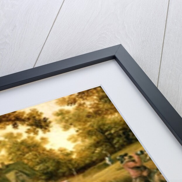 A Village Scene with Peasants on Banks of a Stream by Cornelius Droochsloot