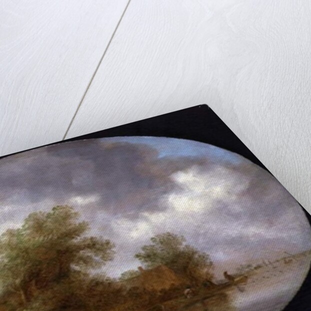 A River Landscape with Fishermen Hauling in Nets by Joost de Volder