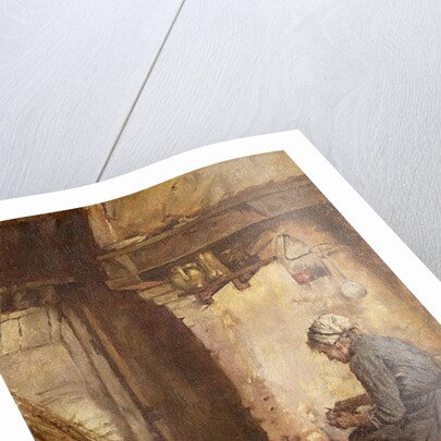 Old Woman Peeling Potatoes by Walter Langley