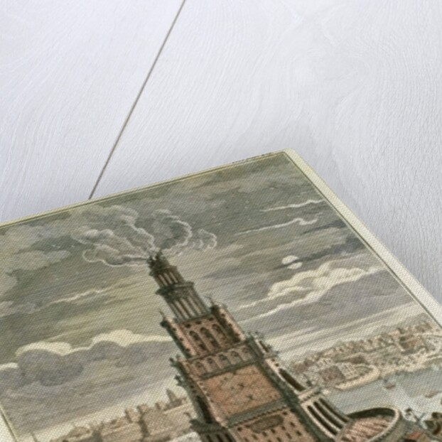 The Marble Watch Tower or Lighthouse Erected by Ptolemy Soter on the Island of Pharos, near the Port of Alexandria by English School