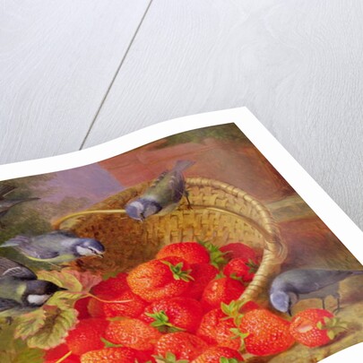 Still Life with Strawberries and Bluetits by Eloise Harriet Stannard