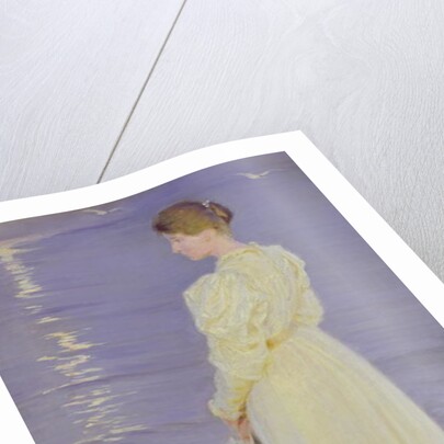 Woman in White on a Beach by Peder Severin Kroyer