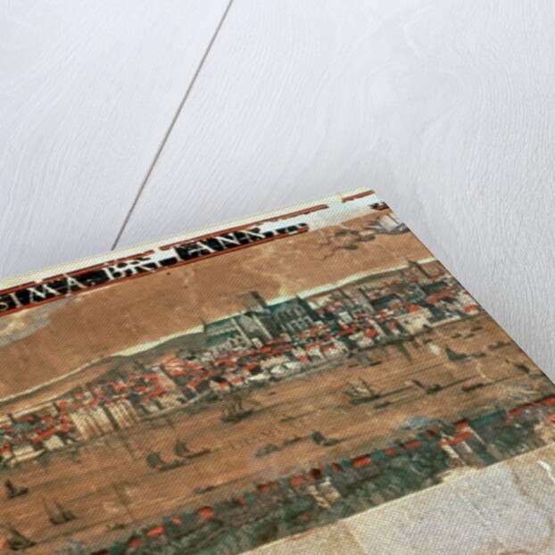 View of London with the Swan, the Rose and the Globe Theatres and St. Paul's by Cornelius de Visscher