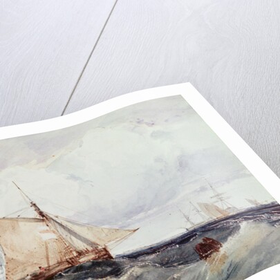 A Cutter and other Ships in a Strong Breeze by Richard Parkes Bonington