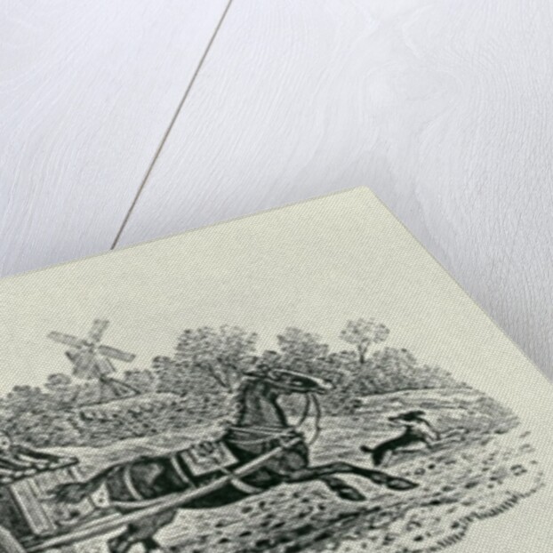 Runaway Cart from 'Land Birds, c. 1797 by Thomas Bewick
