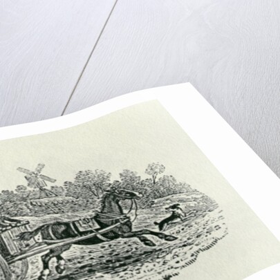 Runaway Cart from 'Land Birds, c. 1797 by Thomas Bewick