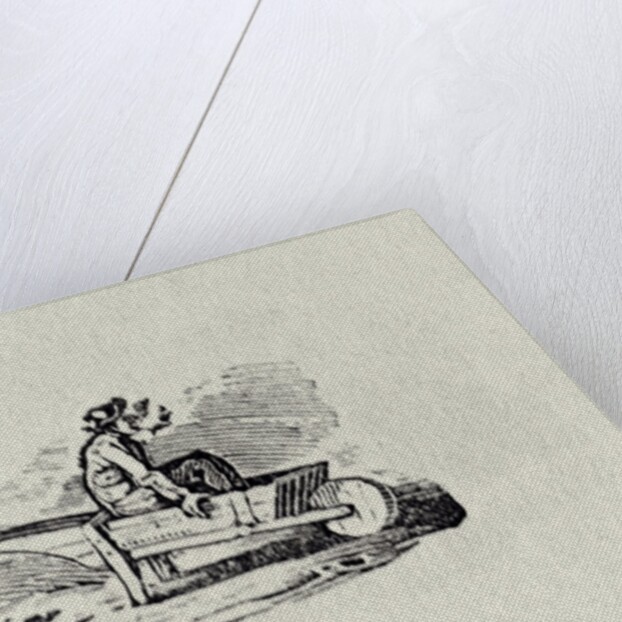 A Man in a Wheelbarrow from 'History of British Birds and Quadrupeds' publ 1815? by Thomas Bewick