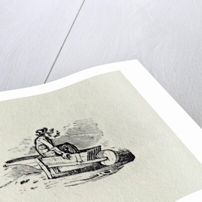 A Man in a Wheelbarrow from 'History of British Birds and Quadrupeds' publ 1815? by Thomas Bewick