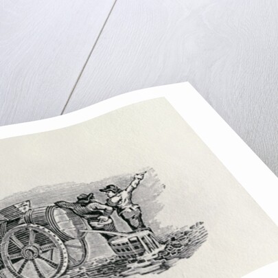 Two Men with a Barrel Cart by Thomas Bewick