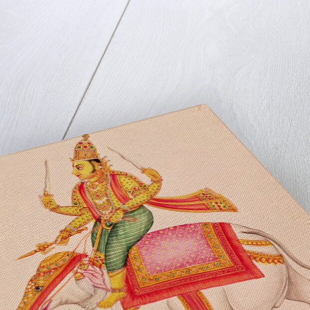 Indra, God of Storms, riding on an elephant, 1820-25 by Indian School