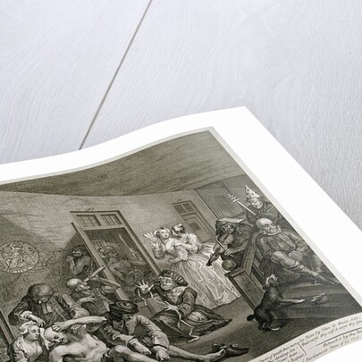 Plate VIII from A Rake's Progress, 1735 by William Hogarth