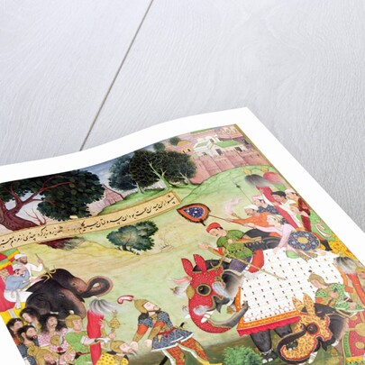 Battle between the forces of Persia and Turan by Persian School