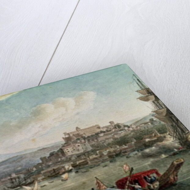 The town and harbour of Trieste seen from the New Mole. by Louis Francois Cassas