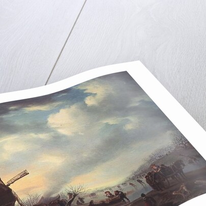 An Extensive Winter Landscape with Figures Skating by Andries Vermeulen