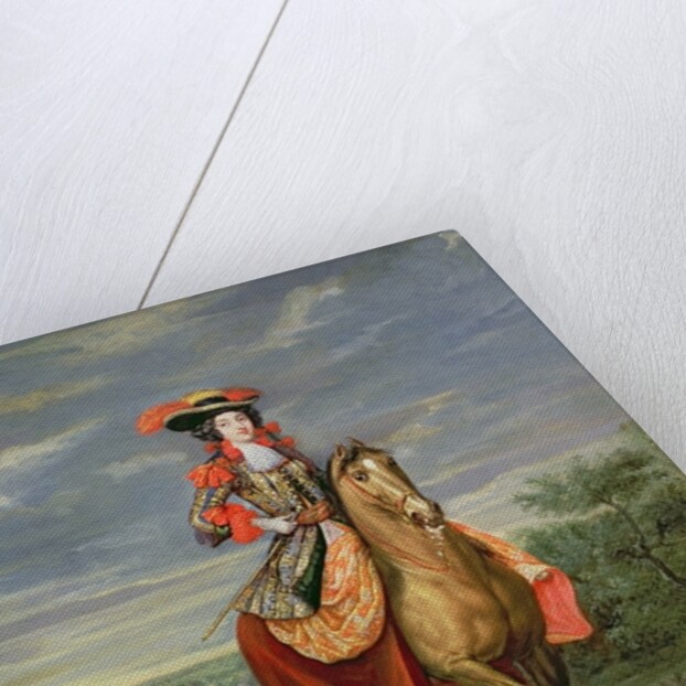 La Comtesse de Soissons Riding with a View of the Chateau de Vincennes by Jean-Baptiste Martin