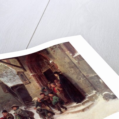 Snow Scene: Children Leaving School, c.1853 by Marc Louis Benjamin Vautier