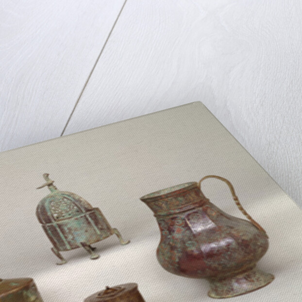 Censer, ewer, inkwell and 12th-13th century jug by Persian School