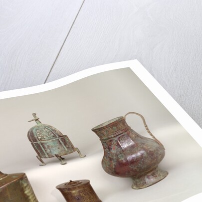 Censer, ewer, inkwell and 12th-13th century jug by Persian School