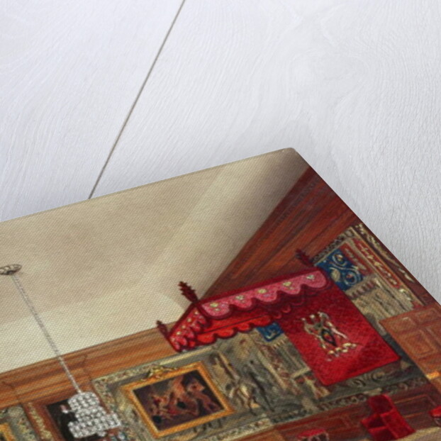 The Throne Room, Hampton Court from Pyne's 'Royal Residences', 1818 by William Henry Pyne