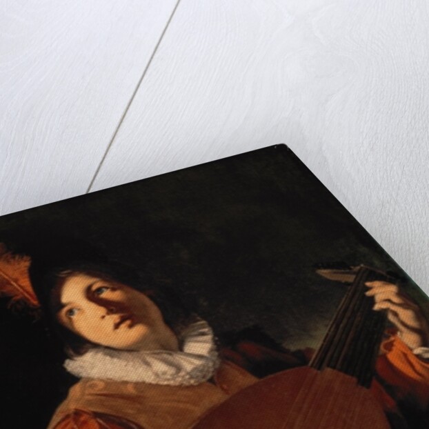 Young Man with a Lute by Bartolomeo Manfredi