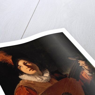 Young Man with a Lute by Bartolomeo Manfredi