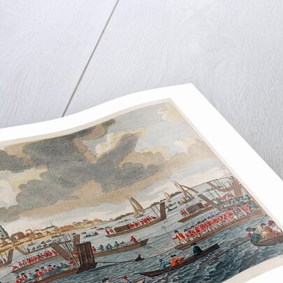 View of Gravesend with troops crossing the Thames to Tilbury Fort by English School