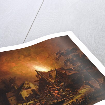 Villagers Struggling to put out a Cottage Fire by Adriaen Lievensz van der Poel