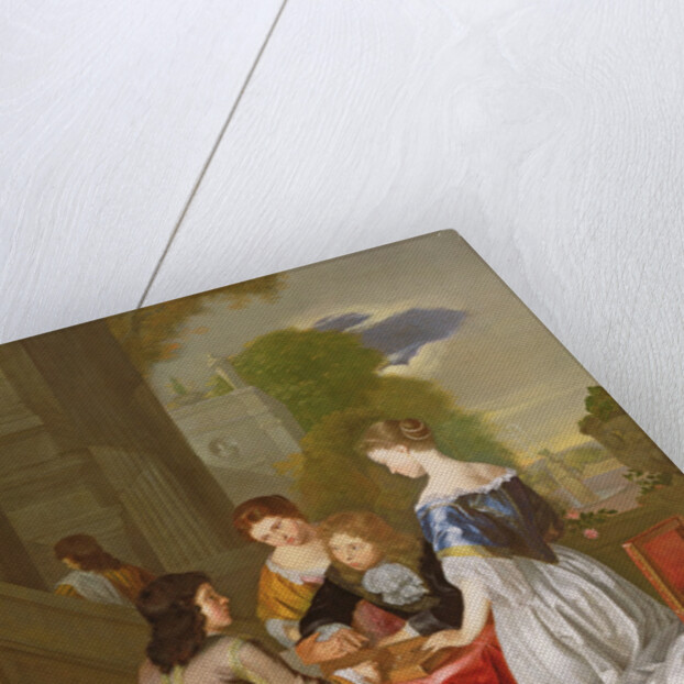 Elegant Company playing backgammon by Nicolaes Verkolje