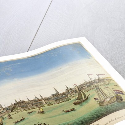 A General View of the Port and Town of Amsterdam, engraving by D.G. Hucquier, 16th century by Dutch School