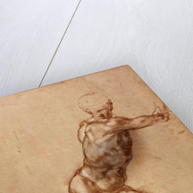 A seated male nude twisting around, c.1505 by Michelangelo Buonarroti