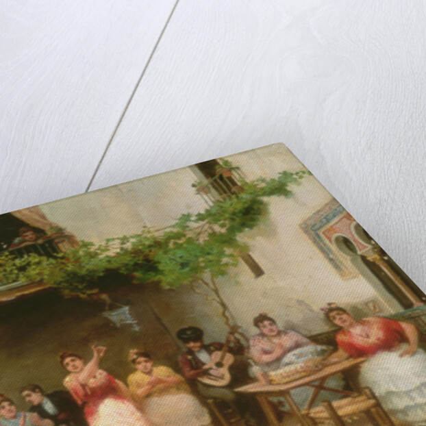 Gathering around the Spanish Dancer in Seville by Jose Ruiz Blasco