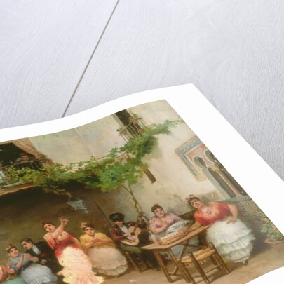 Gathering around the Spanish Dancer in Seville by Jose Ruiz Blasco