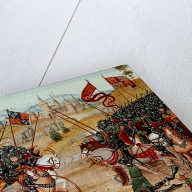 Fr 2643 f.312v Battle of Najera, 1367, from Froissart's Chronicle by French School