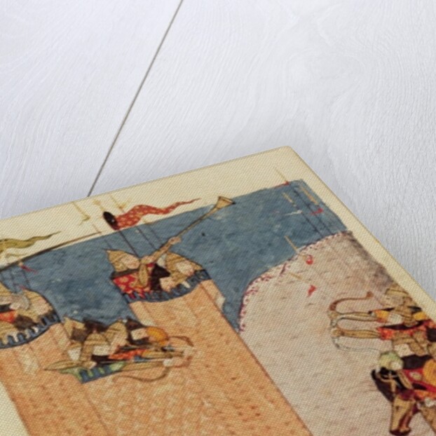 Ms 7926 206 f.149 Mongols besieging a citadel, c.1252-60 by Persian School