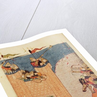 Ms 7926 206 f.149 Mongols besieging a citadel, c.1252-60 by Persian School