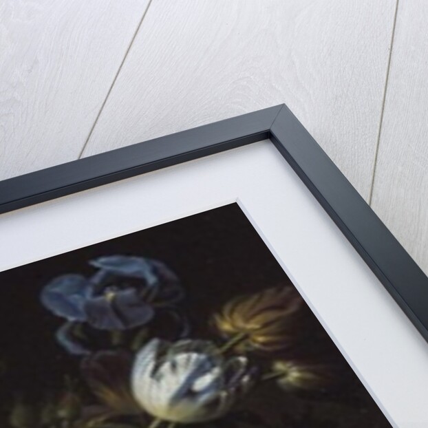 A Still Life of Roses, Tulips, Carnations, Stocks and Other Flowers in a Decorative Urn, Resting on a Stone Ledge by Jean-Louis Prevost