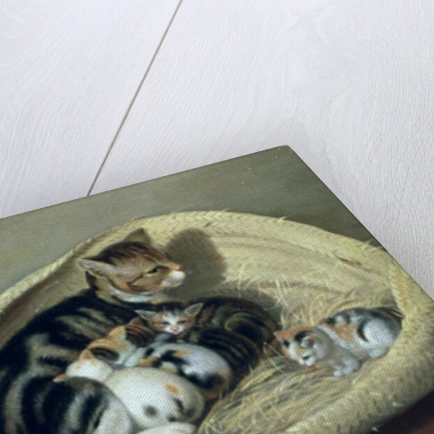 Cat with Her Kittens in a Basket by Samuel de Wilde