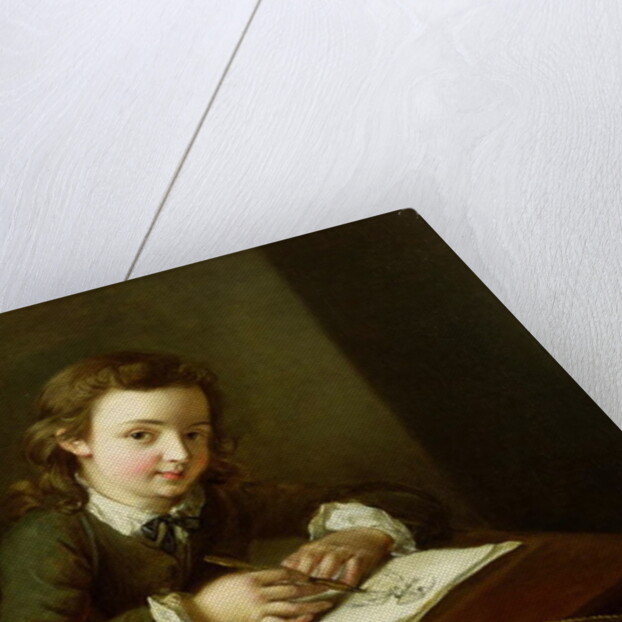 Boy Drawing at a Table by Philippe Mercier