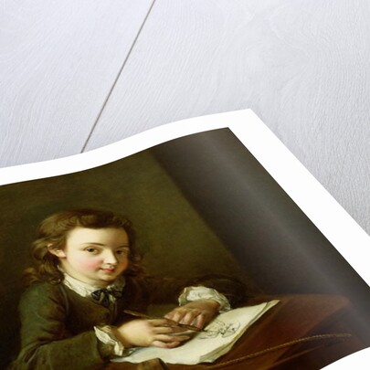 Boy Drawing at a Table by Philippe Mercier